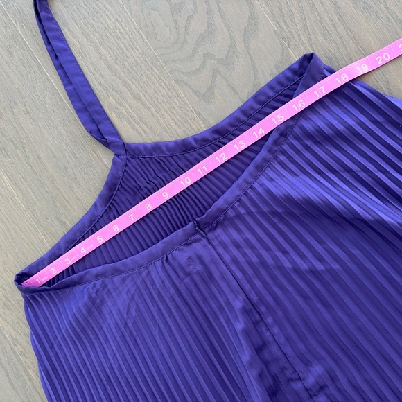L'IDEE Deesse Purple Pleated Halter Maxi Dress Viola US 8 - Picture 10 of 10